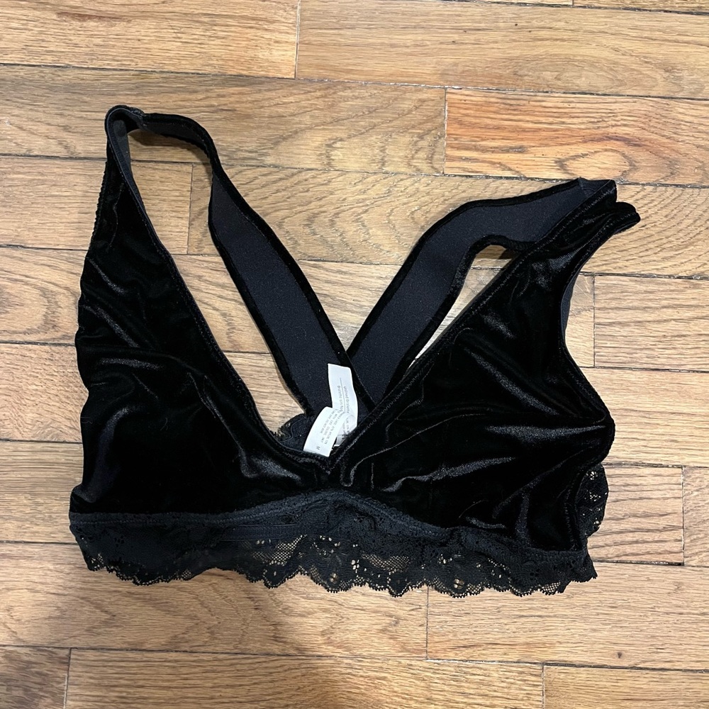 Auden black velvet bralette